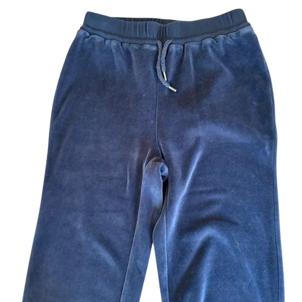 Madewell MWL Velour Crewneck Sweatshirt And Slim Joggers Set Womens XS Navy Blue
